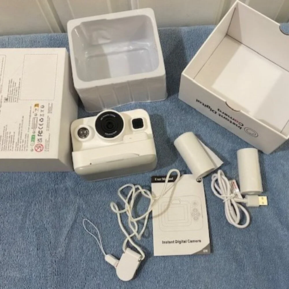 Instant Print Camera- Age 3-12 Year Old Girls or Boys: White